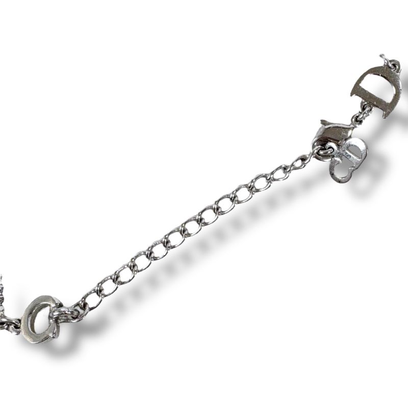 Christian Dior Silver Logo Plated Pearl Bracelet Hardware SV — view 6