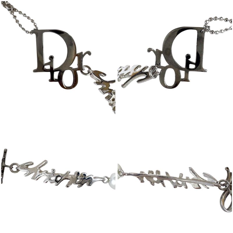 Christian Dior Silver Logo Plated Pearl Bracelet Hardware SV — view 7