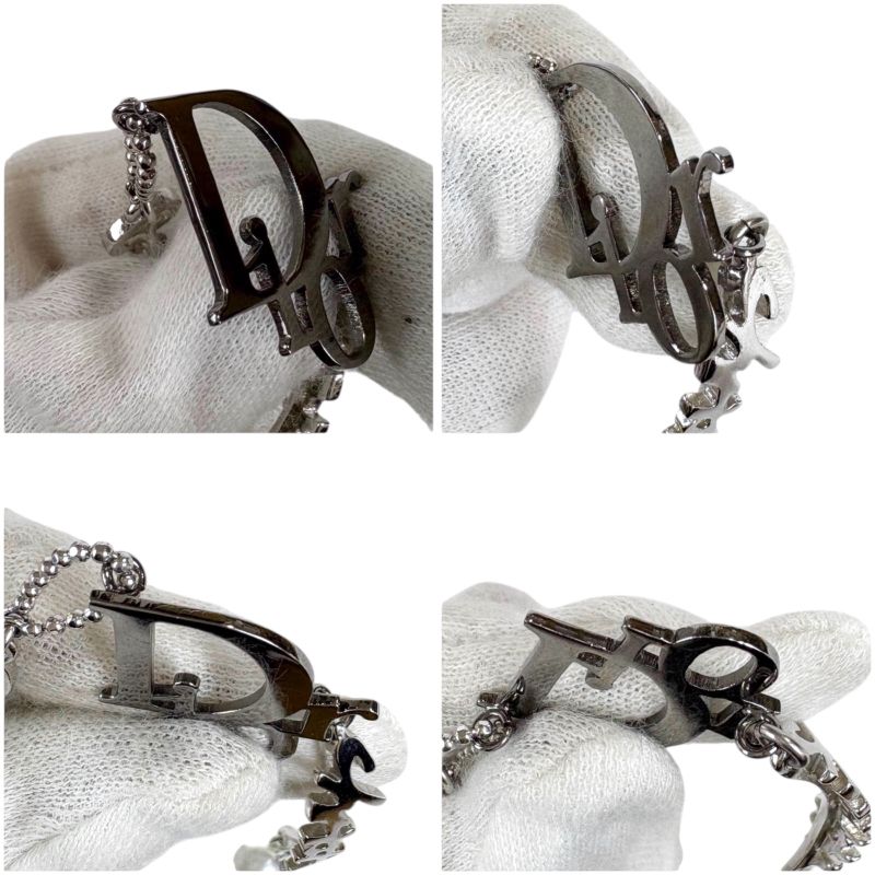 Christian Dior Silver Logo Plated Pearl Bracelet Hardware SV — view 8