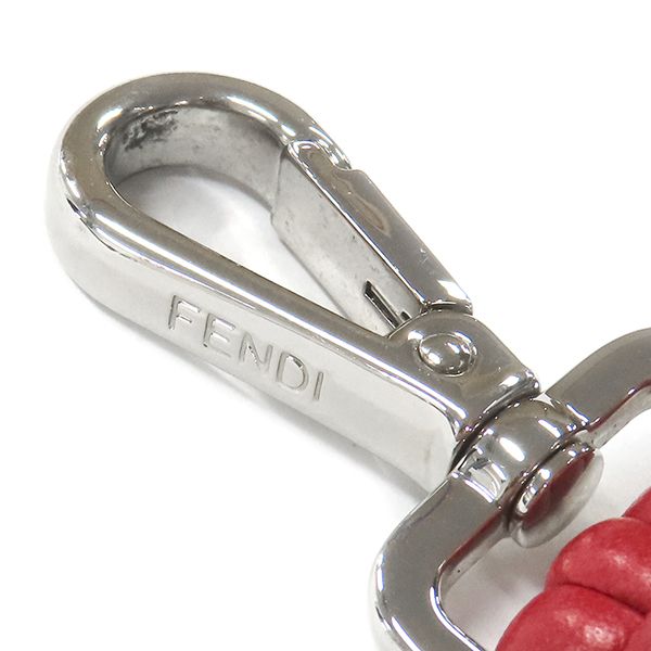 Fendi Shoulder Strap You Mini Mouton Leather Brown and Red Silver Hardware — view 7
