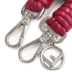 Fendi Shoulder Strap You Mini Mouton Leather Brown and Red Silver Hardware — view 3