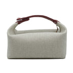Hermes Brid A Brag PM Rouge Ash Silver Hardware Canvas Handbag Pouch — view 6