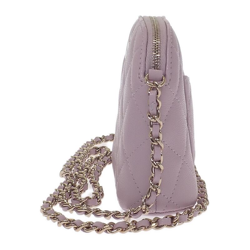 Chanel Chain Clutch Ap4000 Shoulder Bag Caviar Leather Purple — view 4