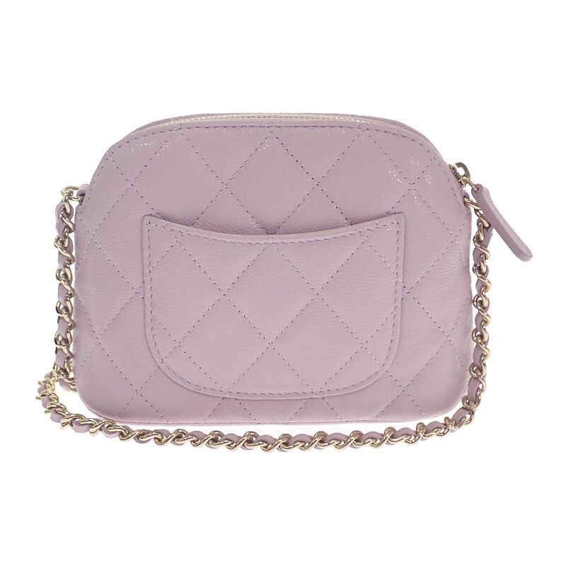 Chanel Chain Clutch Ap4000 Shoulder Bag Caviar Leather Purple — view 2