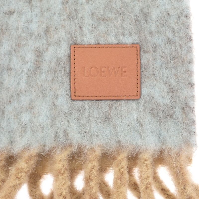 Loewe Alpaca F655 Ss1 X02 Scarf Wool Leather Camel Fine — view 2