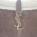 Saint Laurent Le Cassette Hobo zlw Shoulder Bag Handbag Suede Shearling — view 6