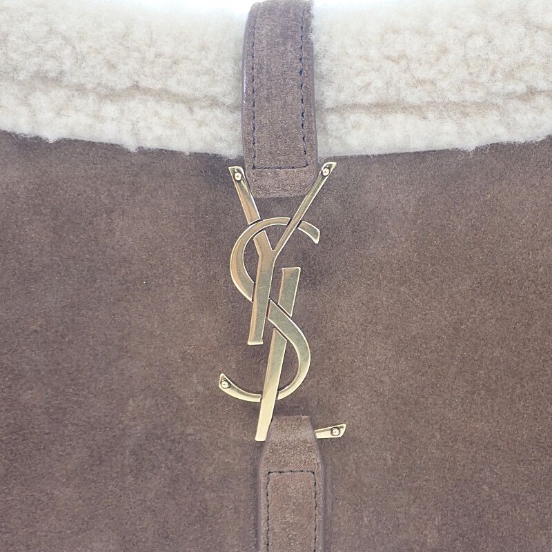Saint Laurent Le Cassette Hobo zlw Shoulder Bag Handbag Suede Shearling — view 6