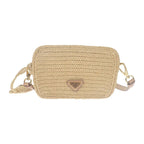 Prada Raffia Shoulder 1 Bh196 Bag Pouch Basket Leather — view 2