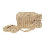 Prada Raffia Shoulder 1 Bh196 Bag Pouch Basket Leather — view 5