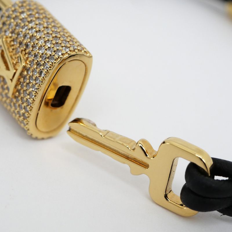 Louis Vuitton Bracelet Padlock M8217 F Gold Rhinestone Accessories — view 8