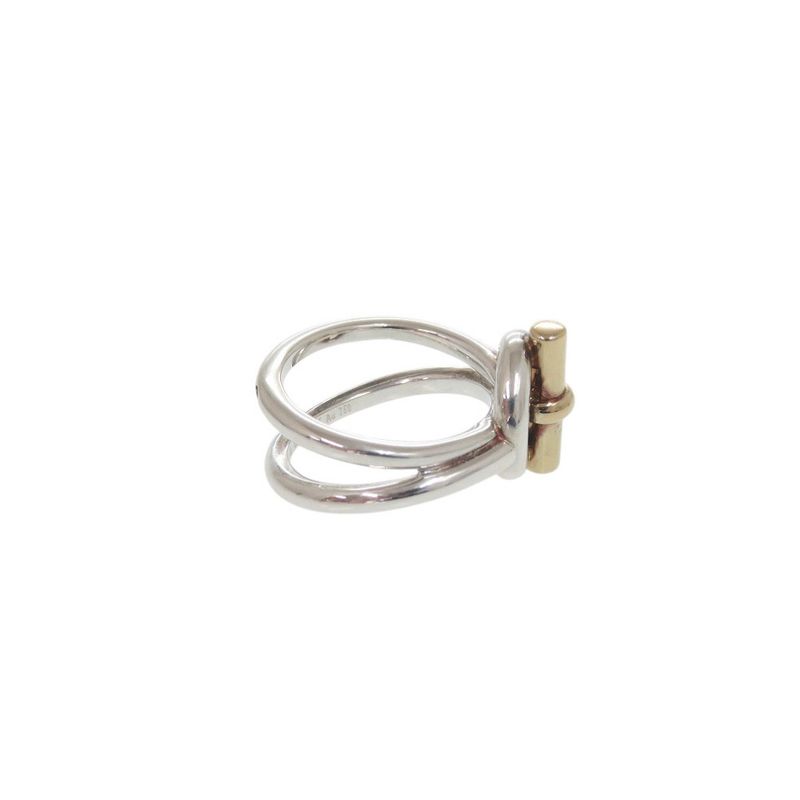 Hermes Croisette Ring Echepe 2 Rings Size 48 8 Silver 925 18K Gold 750 — view 3