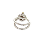 Hermes Croisette Ring Echepe 2 Rings Size 48 8 Silver 925 18K Gold 750 — view 4
