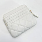 Chanel Quilted Classic Zip Coin Purse Ap2061 White Coco Mark Caviar Leather — view 2