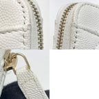 Chanel Quilted Classic Zip Coin Purse Ap2061 White Coco Mark Caviar Leather — view 7
