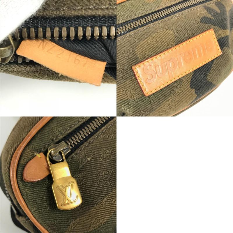 Louis Vuitton Body Bag Supreme Bum PM Leather Canvas Khaki — view 9