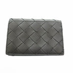Bottega Veneta Intrecciato Leather Flap Card Case Black — view 3