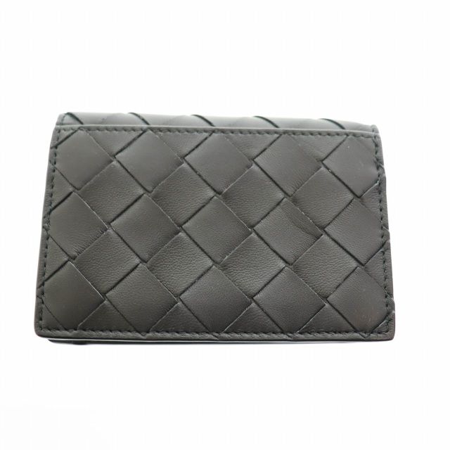 Bottega Veneta Intrecciato Leather Flap Card Case Black — view 3
