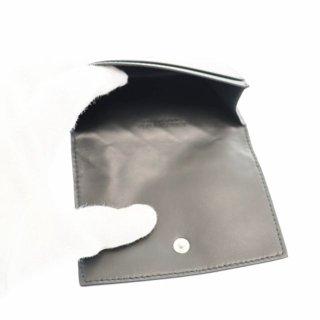 Bottega Veneta Intrecciato Leather Flap Card Case Black — view 4