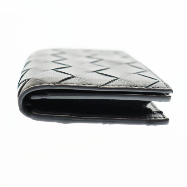 Bottega Veneta Intrecciato Leather Flap Card Case Black — view 6