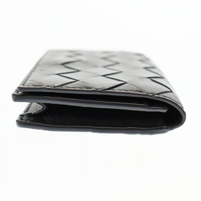 Bottega Veneta Intrecciato Leather Flap Card Case Black — view 5