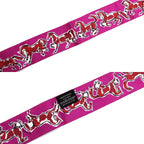 Hermes Twilly Chevaux En Liberte Liberty Horse Scarf Pink Red White S 16 — view 3