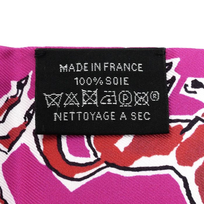 Hermes Twilly Chevaux En Liberte Liberty Horse Scarf Pink Red White S 16 — view 4