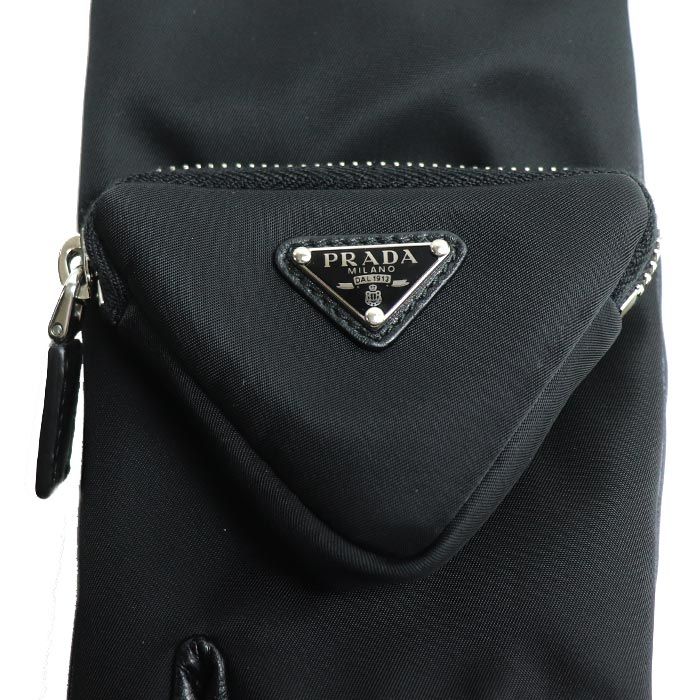 Prada Triangle Logo Gloves Black 2 GG137 Dw1 F0002 8 — view 4