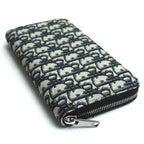 Dior Oblique Jacquard Long Zip Wallet Navy 2 Yks h05 E — view 2