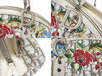 Dior Trotter Handbag Floral Embroidery Canvas Beige — view 6