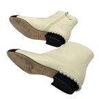 Chanel Boots Short Shoes Leather Fabric Ivory Black Coco Mark Pearl — view 6