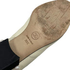 Chanel Boots Short Shoes Leather Fabric Ivory Black Coco Mark Pearl — view 8
