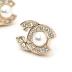 Chanel Earrings Gold Coco Mark Rhinestone — view 6
