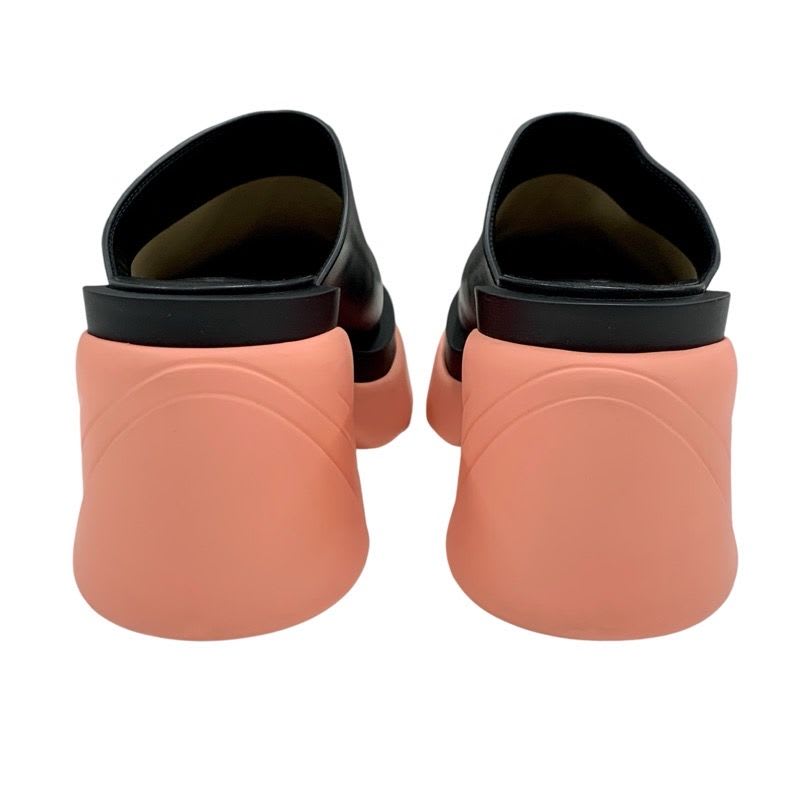Bottega Veneta Flash Pump Sandals Shoes Leather Rubber Black Pink — view 5