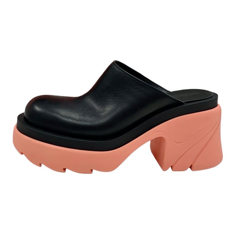 Bottega Veneta Flash Pump Sandals Shoes Leather Rubber Black Pink — view 3