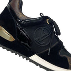 Louis Vuitton Run Away Line Monogram Sneakers Shoes Leather Fabric Suede Black — view 9