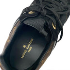 Louis Vuitton Run Away Line Monogram Sneakers Shoes Leather Fabric Suede Black — view 7