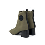 Hermes Volver Boots Short Shoes Fabric Leather Khaki Knit Exlibris — view 4