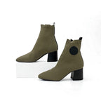 Hermes Volver Boots Short Shoes Fabric Leather Khaki Knit Exlibris — view 3