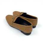 Hermes Paris Loafer Leather Shoes Natural Moccasins Hhardware — view 4