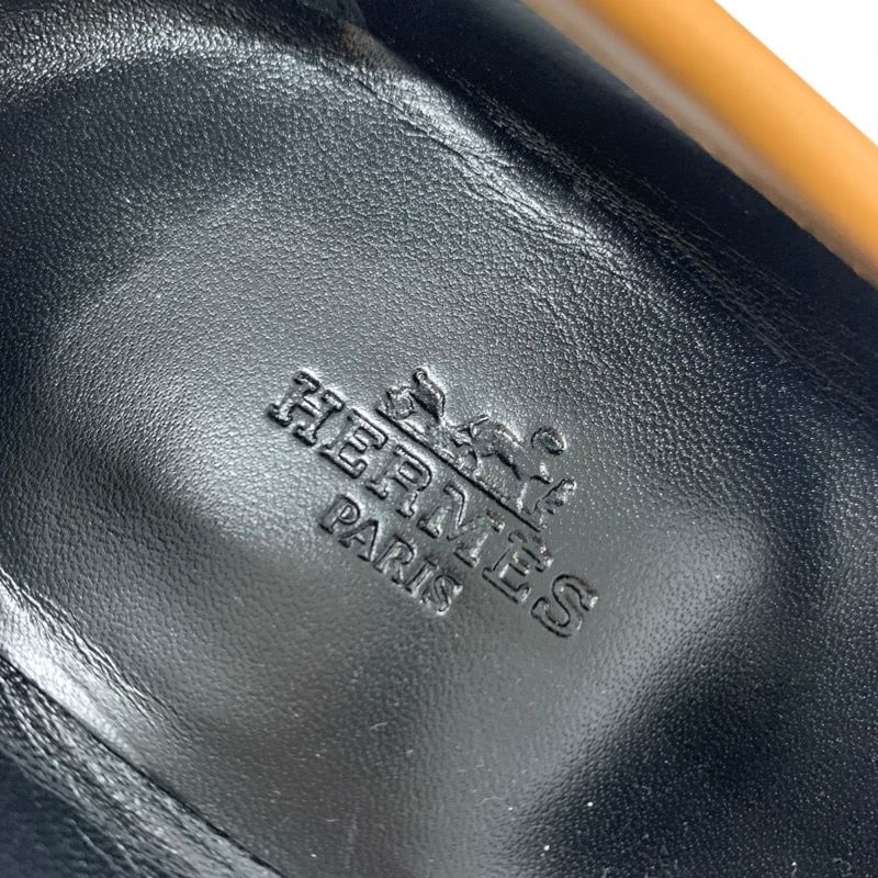 Hermes Paris Loafer Leather Shoes Natural Moccasins Hhardware — view 7