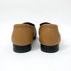 Hermes Paris Loafer Leather Shoes Natural Moccasins Hhardware — view 5