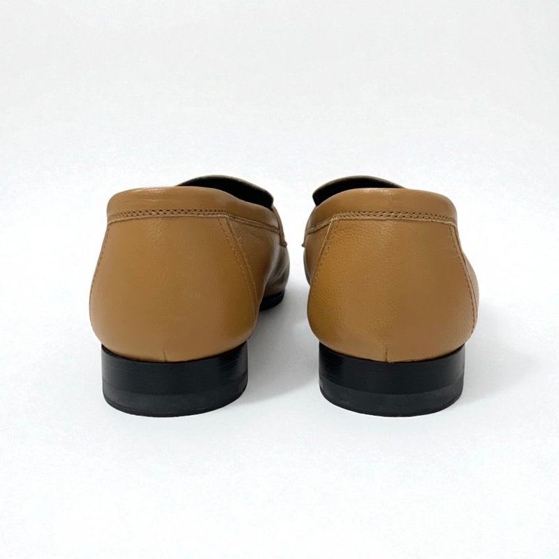 Hermes Paris Loafer Leather Shoes Natural Moccasins Hhardware — view 5