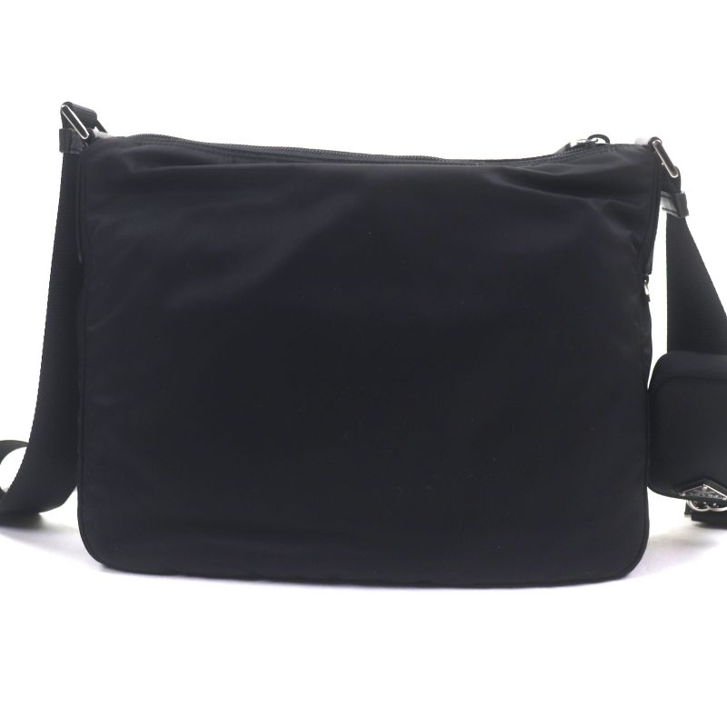 Prada 1 Bc421 Nylon Saffiano Leather Re-nylon Triangle Logo Plate — view 4