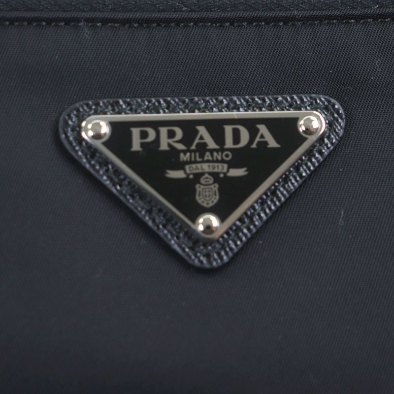 Prada 1 Bc421 Nylon Saffiano Leather Re-nylon Triangle Logo Plate — view 9