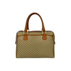 Celine Vintage Macadam Pattern Triomphe Logo Leather Handbag — view 4
