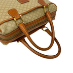 Celine Vintage Macadam Pattern Triomphe Logo Leather Handbag — view 5