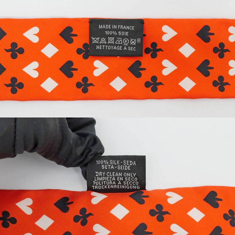 Hermes Twilly-trump Orange Multicolor Silk Scarf Accessory — view 7