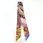 Hermes Twilly-jaga-quetzal Multicolor Blue Orange Black Silk Scarf — view 2
