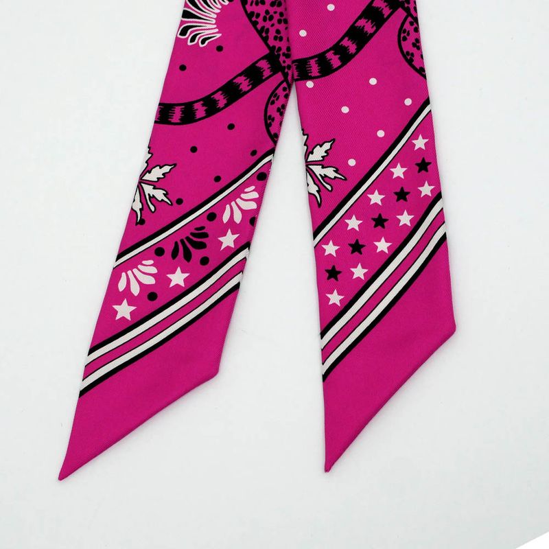 Hermes Twilly-dance Pacific Pink Multicolor-silk Scarf Accessory — view 4
