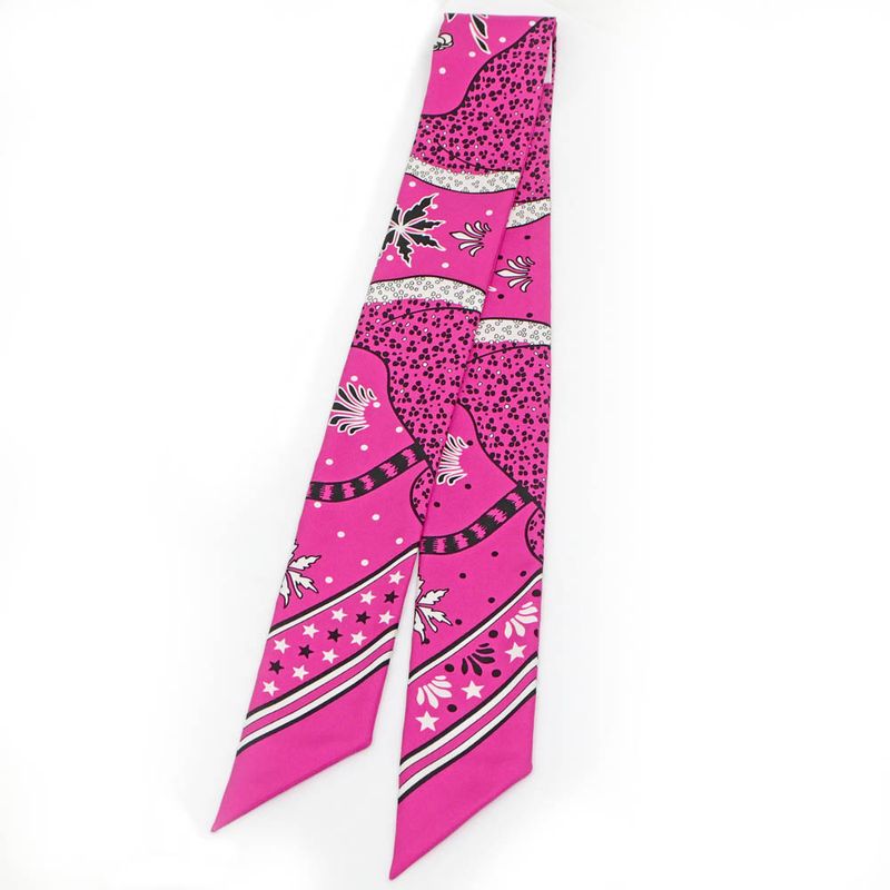 Hermes Twilly-dance Pacific Pink Multicolor-silk Scarf Accessory — view 2